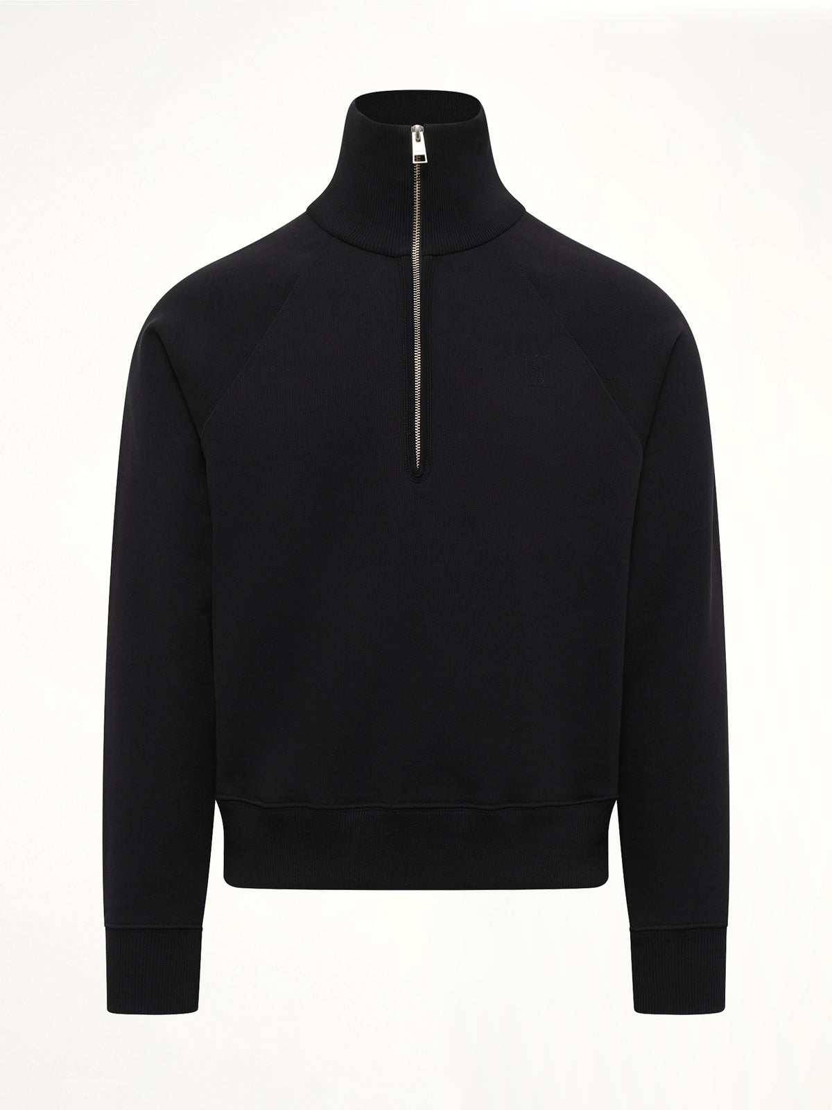 Embossed Ami De Coeur Zipped Sweatshirt  in Black