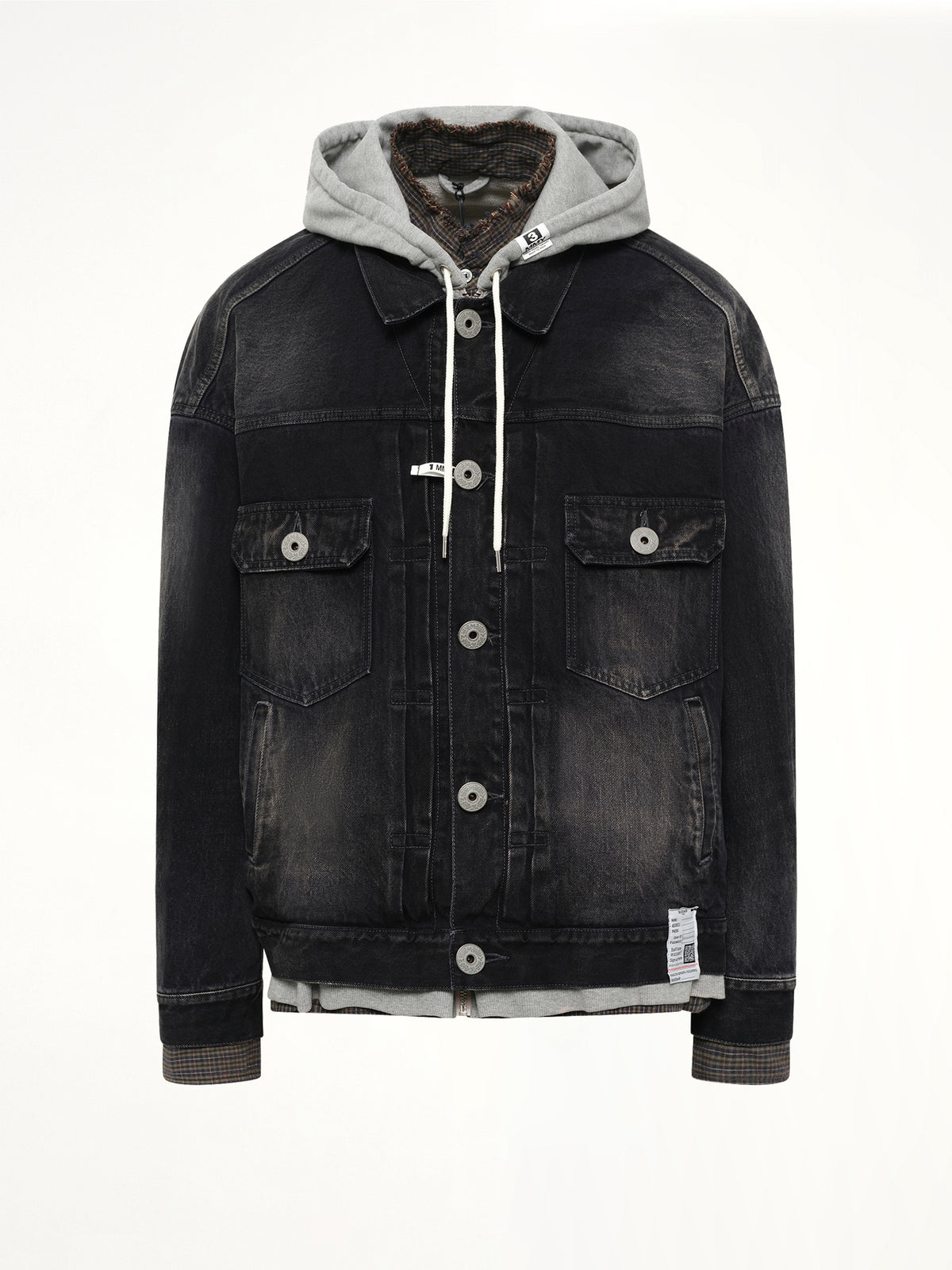 Triple Layered Denim Jacket in Black