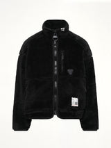 Wide Back Boa Blouson in Black