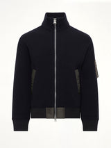 Wool Knit Blouson in Navy/Dark Khaki