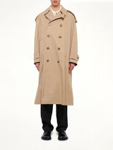 Cotton Gabardine Trench Coat in Beige