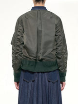 Denim Blouson in Blue/Dark Khaki