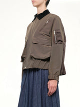 Grosgrain Bonding Blouson in Brown/Dark Khaki