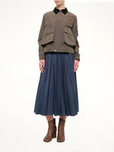 Grosgrain Bonding Blouson in Brown/Dark Khaki