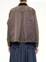 Grosgrain Bonding Blouson in Brown/Dark Khaki