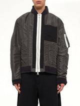 Nylon Twill x Rip Stop Reversible Blouson in Black/Dark Khaki