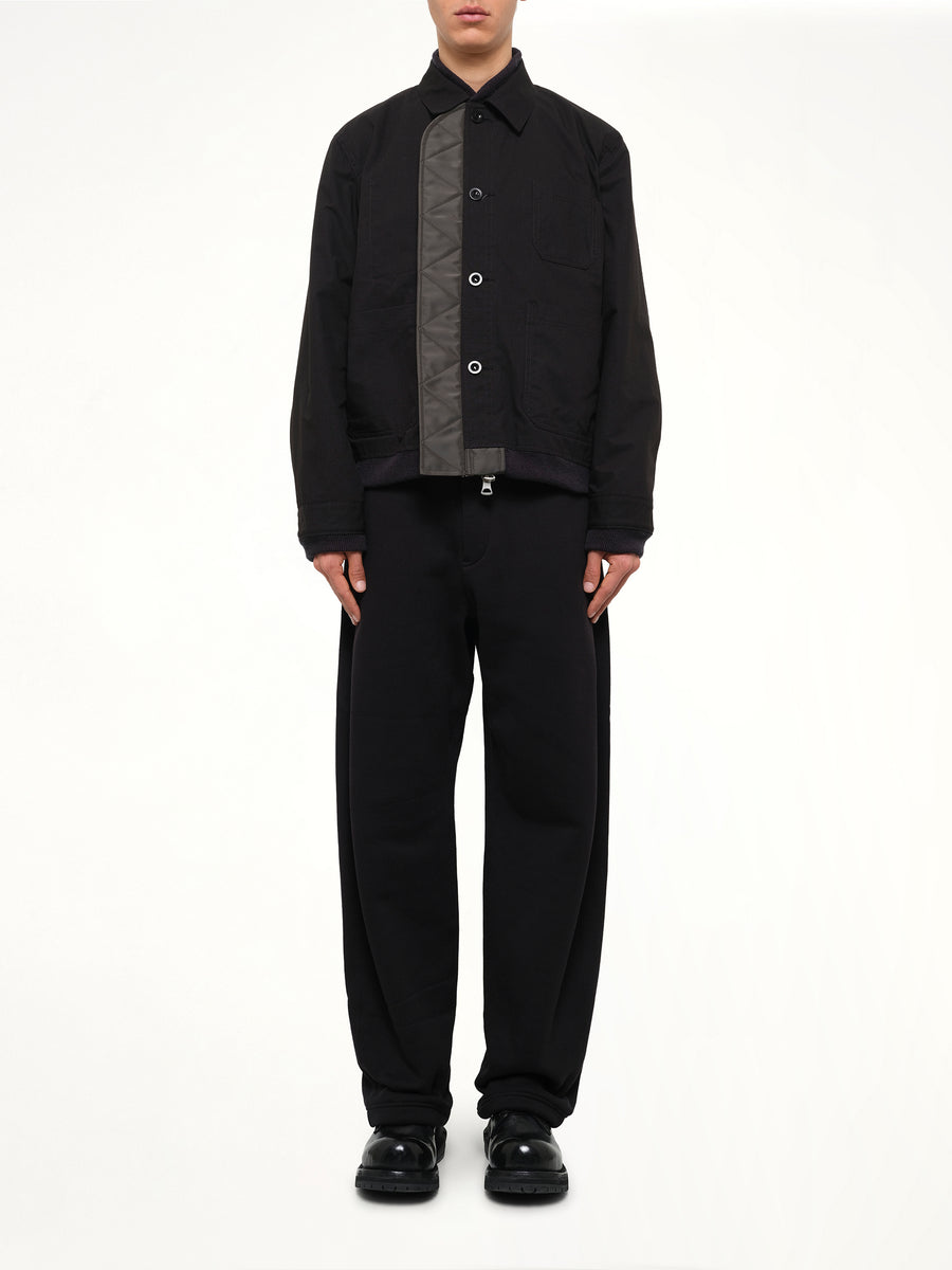Nylon Twill x Rip Stop Reversible Blouson in Black/Dark Khaki