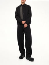 Nylon Twill x Rip Stop Reversible Blouson in Black/Dark Khaki