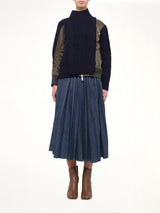 Nylon Twill x Wool Knit Blouson in Navy/Dark Khaki