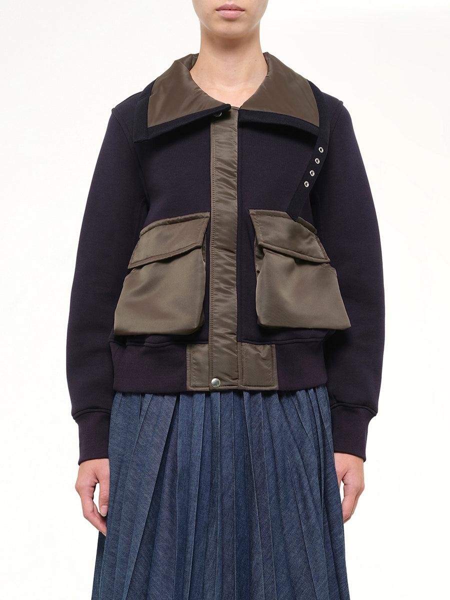 Sponge Sweat Blouson in Navy/Dark Khaki