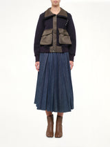 Sponge Sweat Blouson in Navy/Dark Khaki