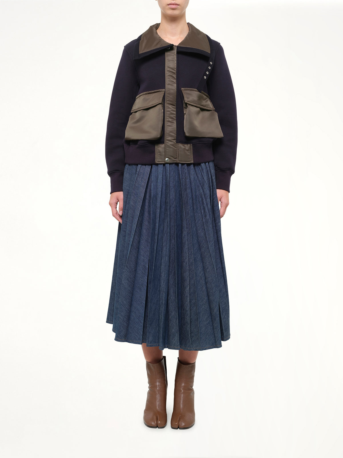 Sponge Sweat Blouson in Navy/Dark Khaki
