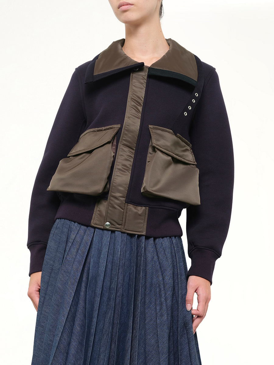 Sponge Sweat Blouson in Navy/Dark Khaki