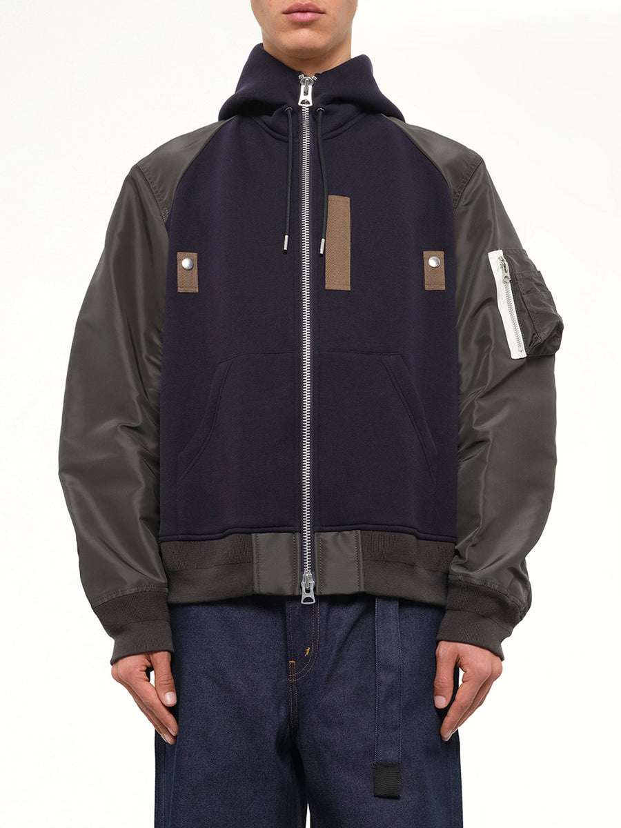 Sponge Sweat Hoodie in Navy/Dark Khaki