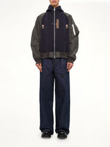 Sponge Sweat Hoodie in Navy/Dark Khaki