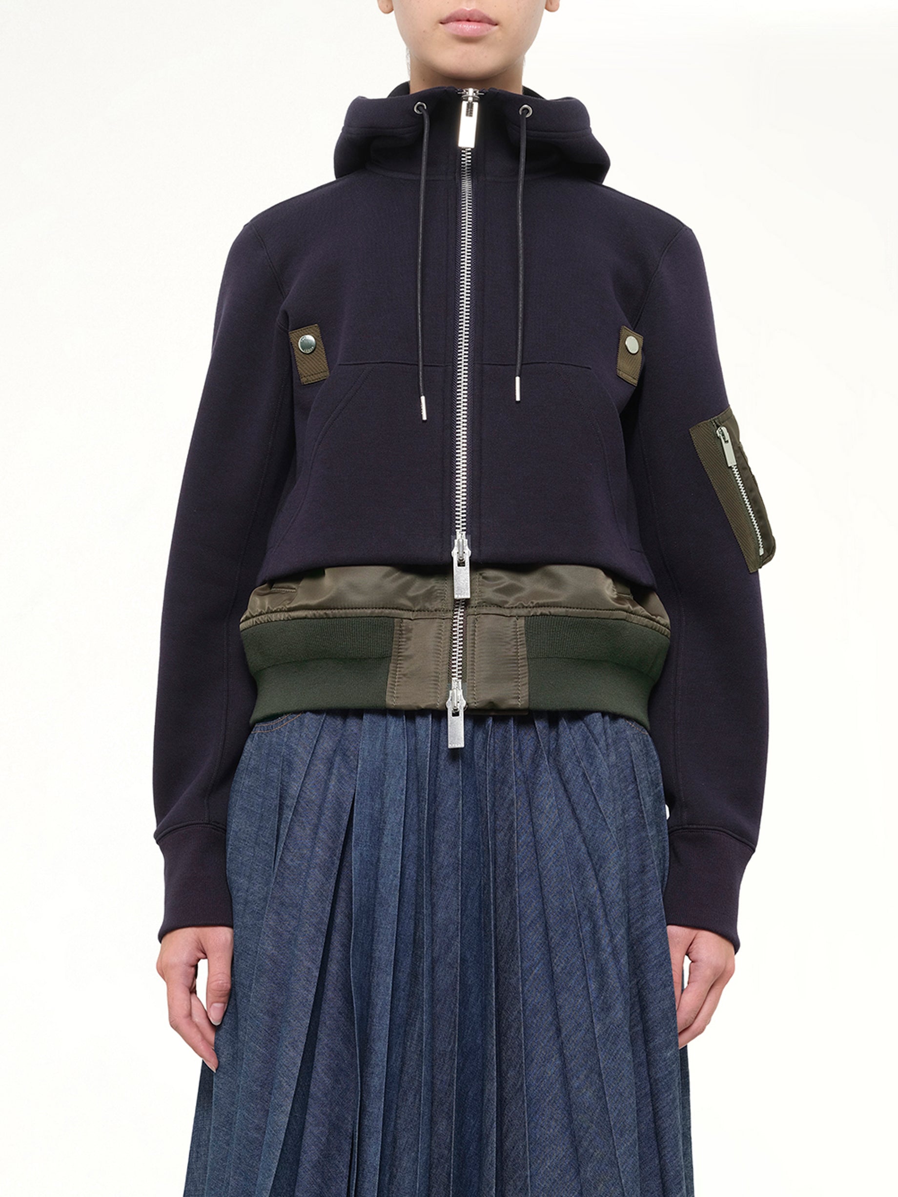 Sponge Sweat Hoodie in Navy/Dark Khaki