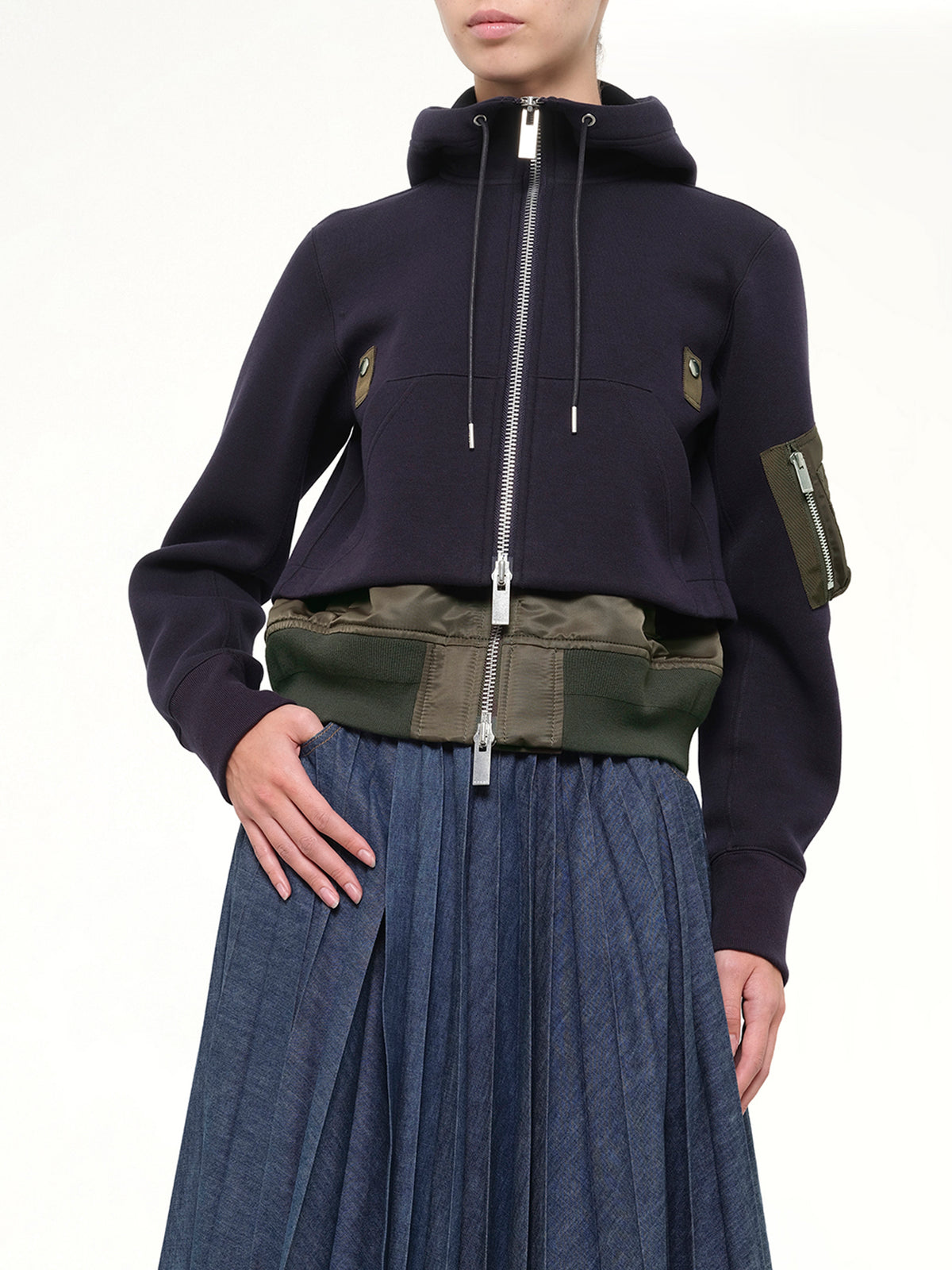 Sponge Sweat Hoodie in Navy/Dark Khaki