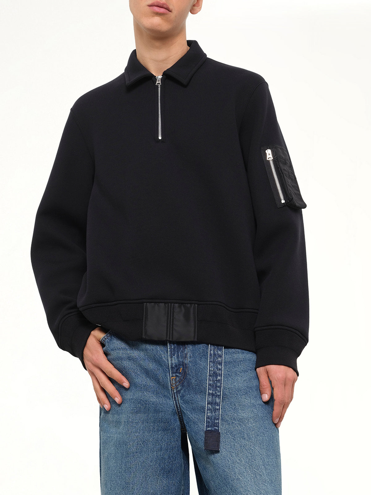 Sponge Sweat Polo Shirt in Black