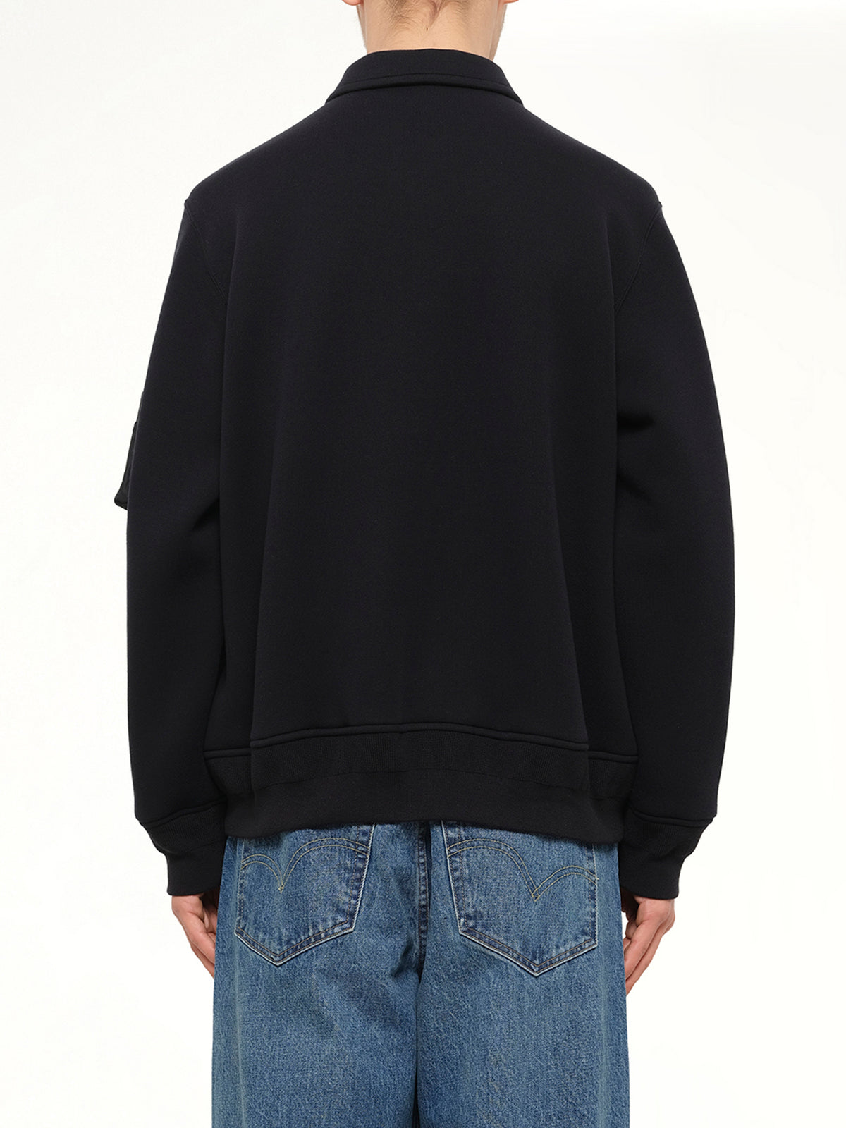 Sponge Sweat Polo Shirt in Black