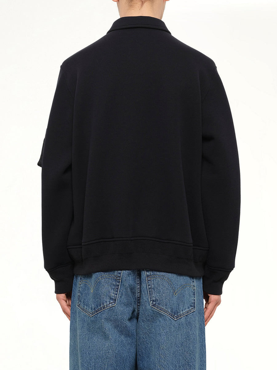 Sponge Sweat Polo Shirt in Black