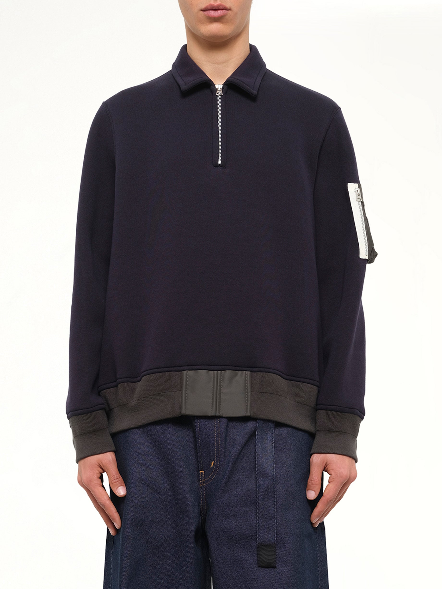 Sponge Sweat Polo Shirt in Navy/Dark Khaki