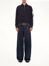Sponge Sweat Polo Shirt in Navy/Dark Khaki