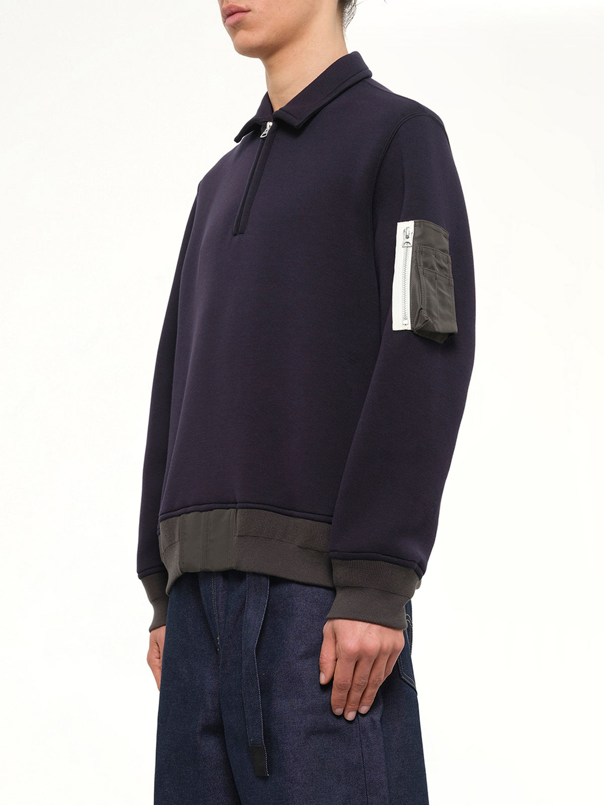 Sponge Sweat Polo Shirt in Navy/Dark Khaki