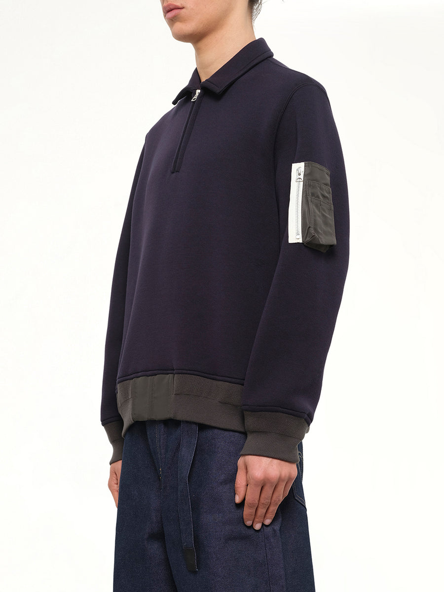 Sponge Sweat Polo Shirt in Navy/Dark Khaki
