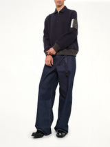 Sponge Sweat Polo Shirt in Navy/Dark Khaki