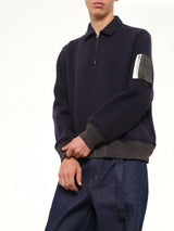 Sponge Sweat Polo Shirt in Navy/Dark Khaki
