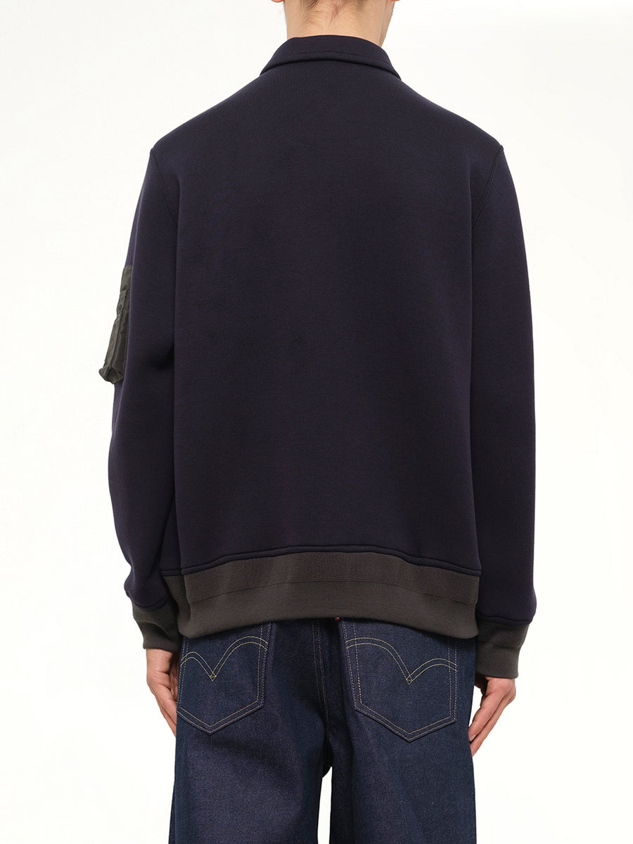Sponge Sweat Polo Shirt in Navy/Dark Khaki