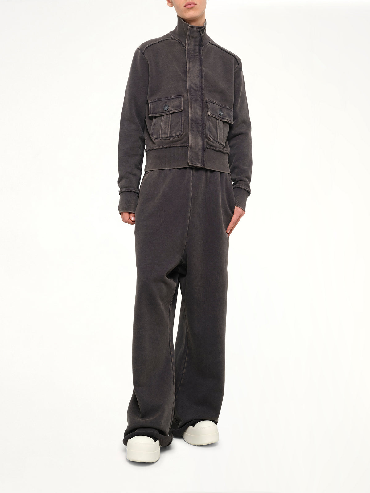 Supply Track Jacket in Washed Black