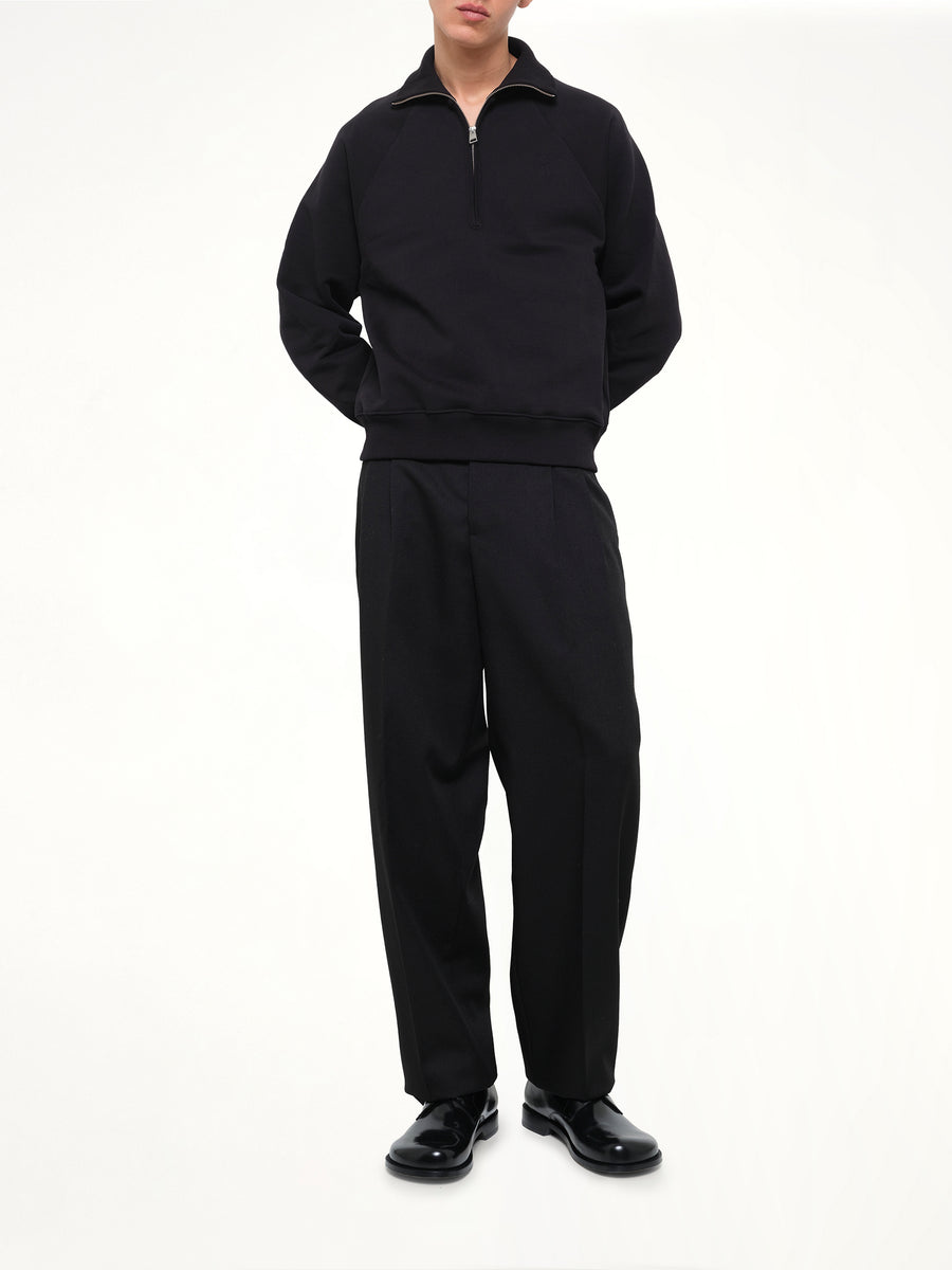 Embossed Ami De Coeur Zipped Sweatshirt  in Black