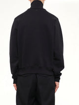 Embossed Ami De Coeur Zipped Sweatshirt  in Black