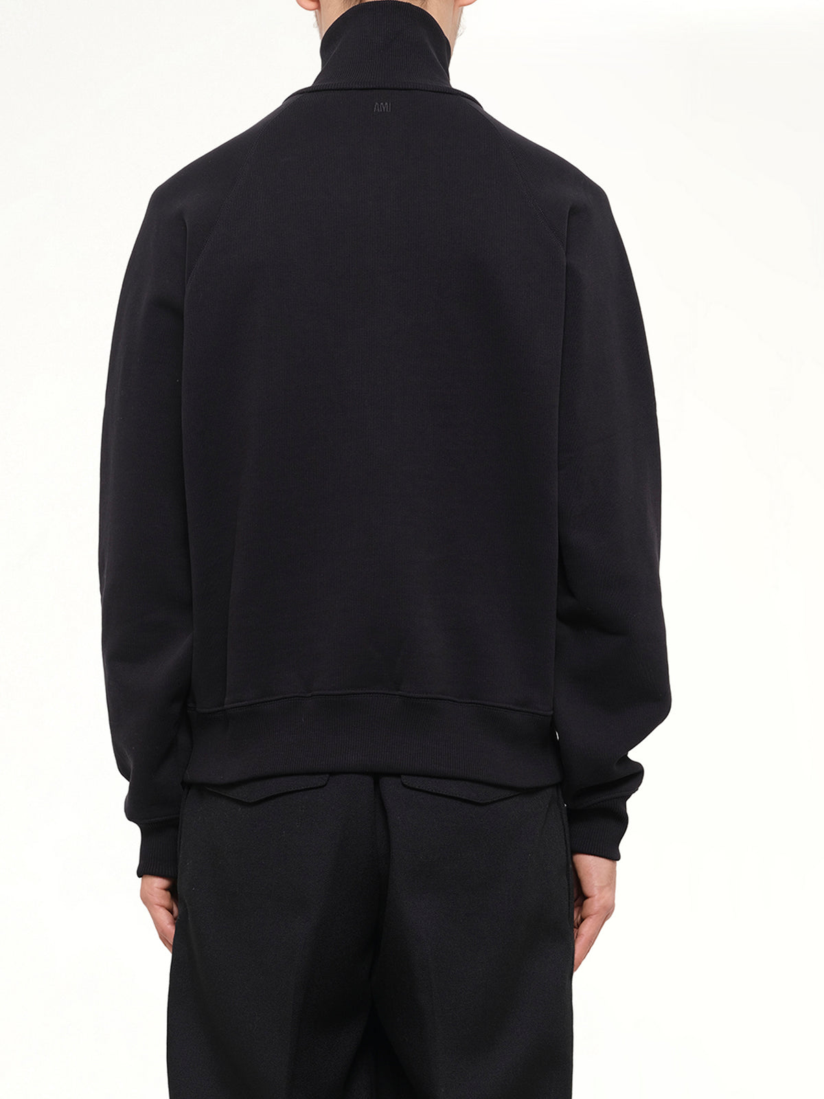 Embossed Ami De Coeur Zipped Sweatshirt  in Black