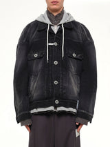 Triple Layered Denim Jacket in Black