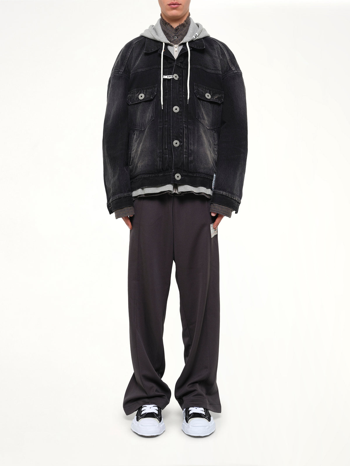 Triple Layered Denim Jacket in Black