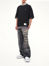 Triple Layered T-Shirt in Black