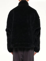 Wide Back Boa Blouson in Black