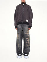 Wide Back Track Jacket in Black