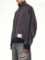 Wide Back Track Jacket in Black