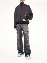 Wide Back Track Jacket in Black