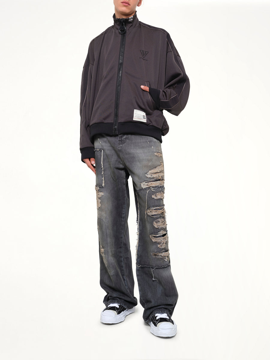 Wide Back Track Jacket in Black