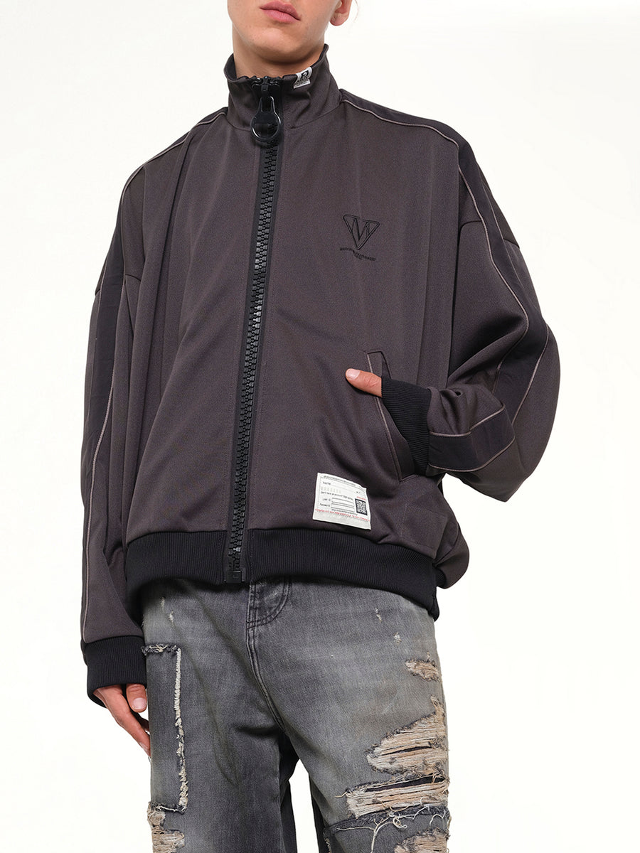 Wide Back Track Jacket in Black