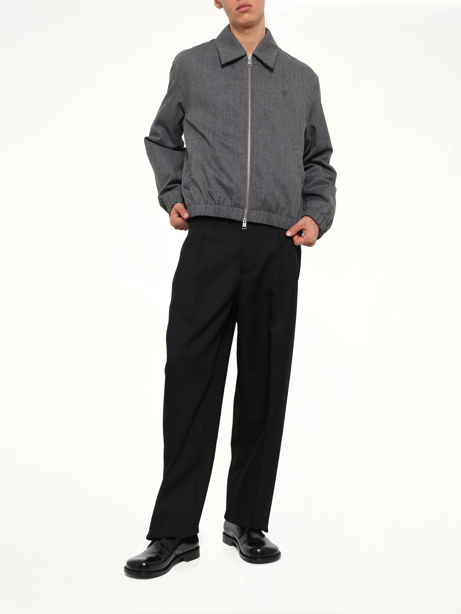 Ami De Coeur Padded Zipped Jacket Charcoal Grey