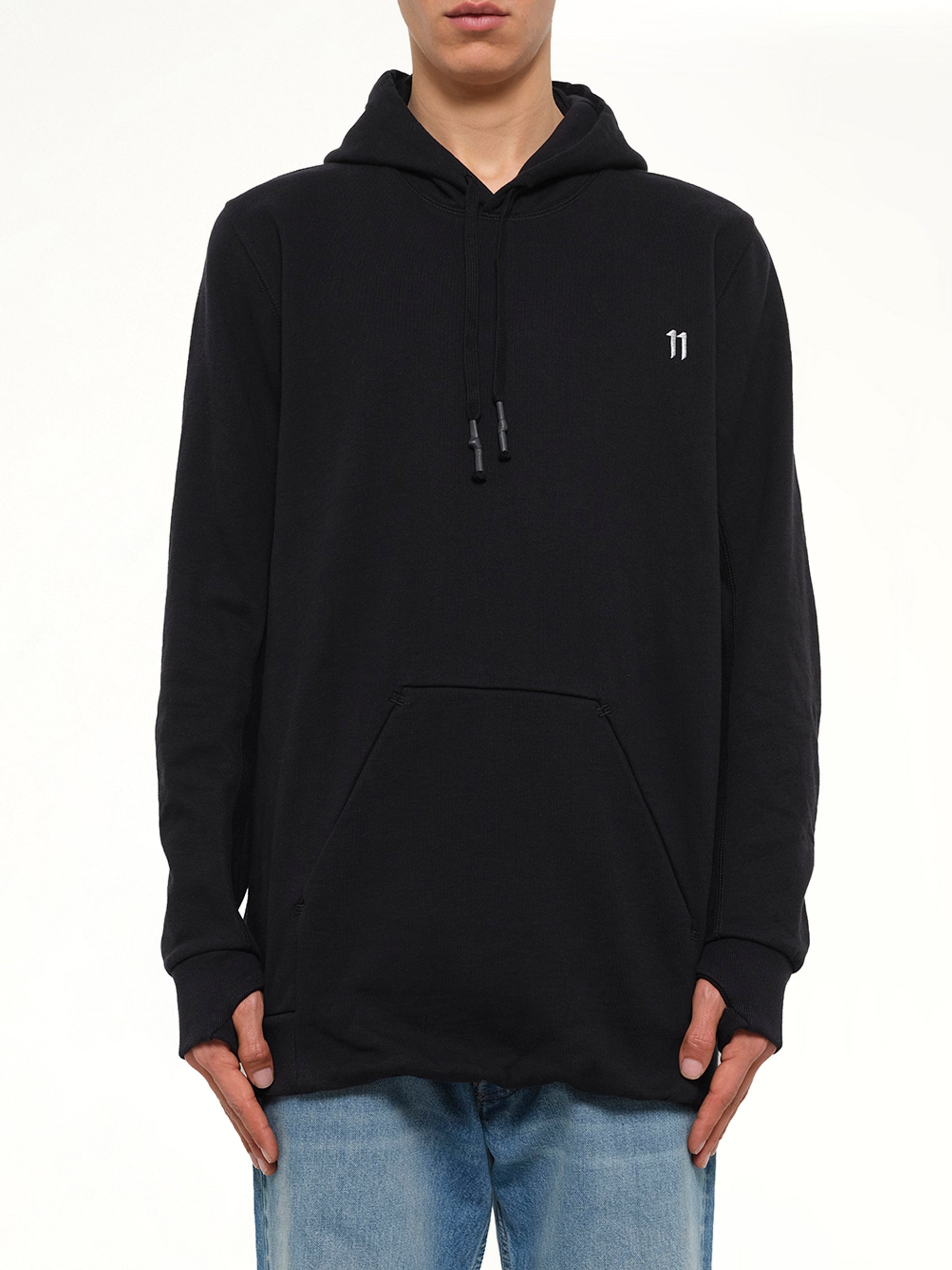 11 By BBS Logo Middlefinger Hoodie in Black