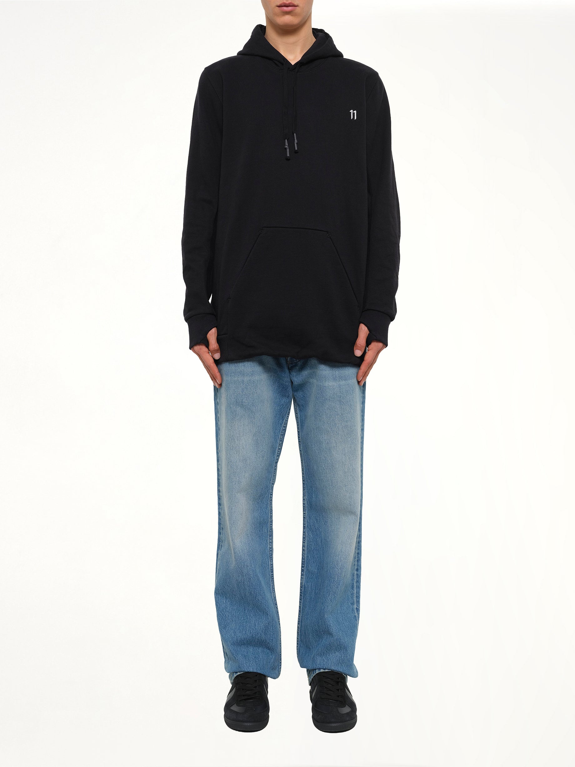 11 By BBS Logo Middlefinger Hoodie in Black