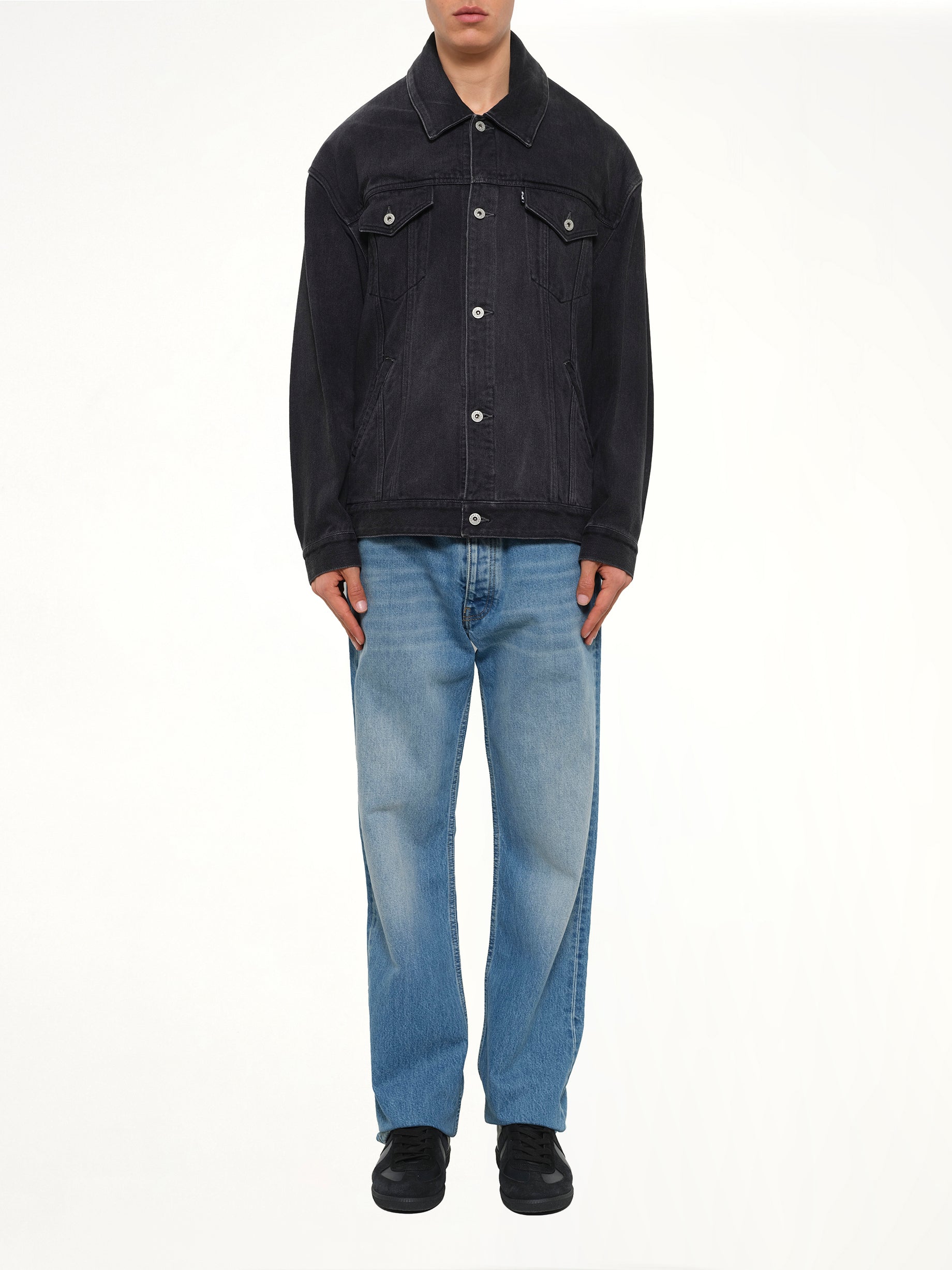 Head Drop Denim Jacket in Black