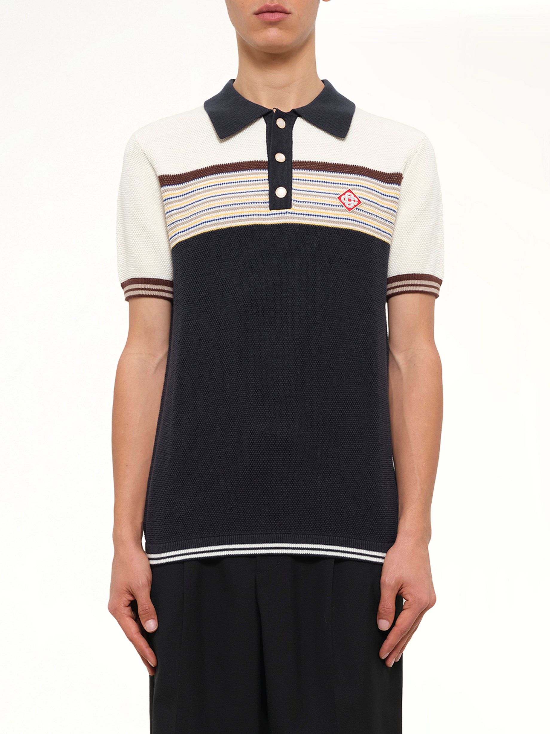 Cafe Stripe Polo Shirt in Multicolour