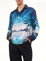 Crystal Alchemy Cuban Collar LS Shirt in Multicolour
